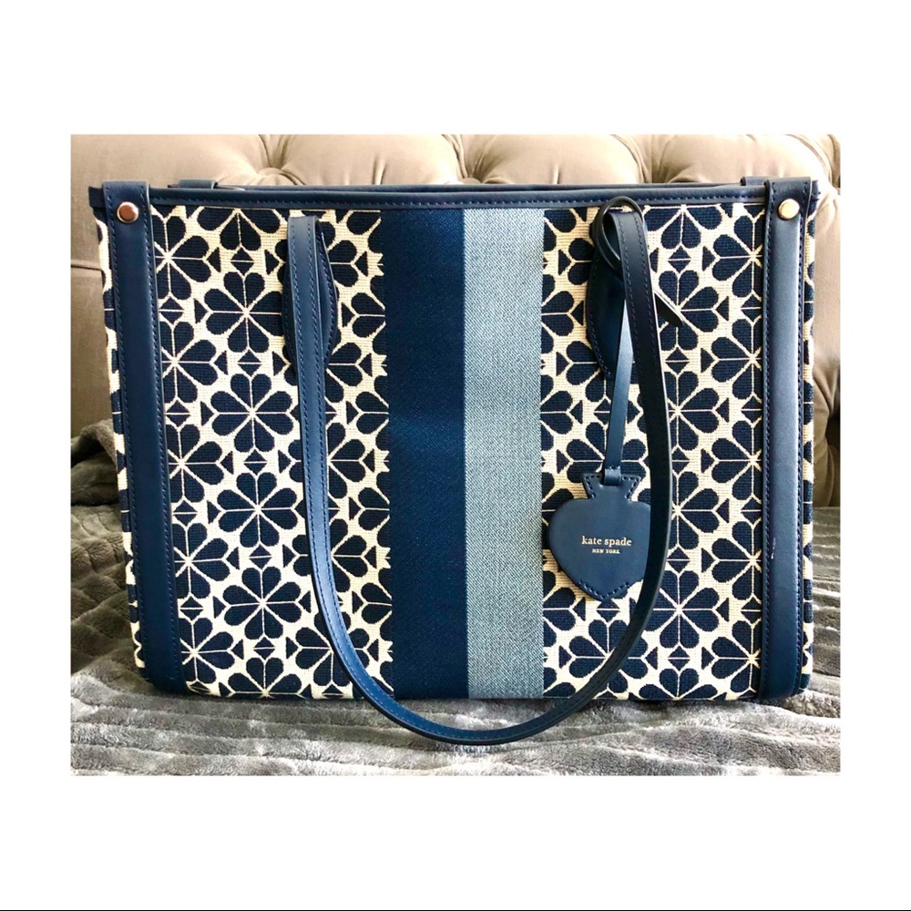 ✨NWOT Kate Spade Flower Stripe Medium Tote